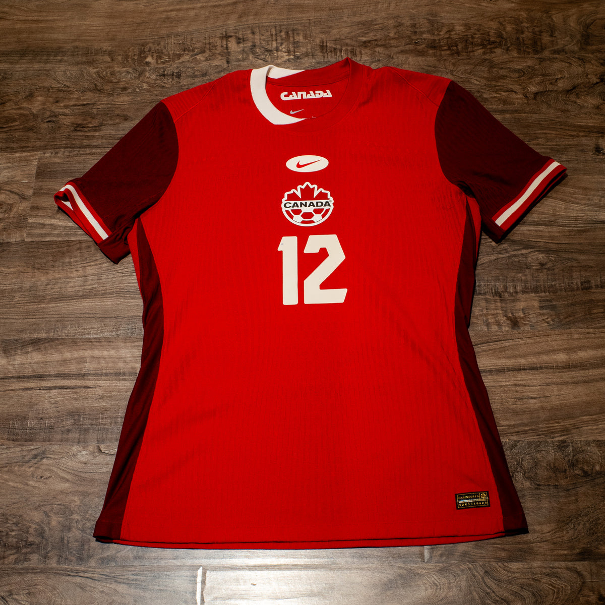 Nike Canada Tani Oluwaseyi #12 2025 Home Match Worn Signed Jersey - L