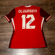 Nike Canada Tani Oluwaseyi #12 2025 Home Match Worn Signed Jersey - L