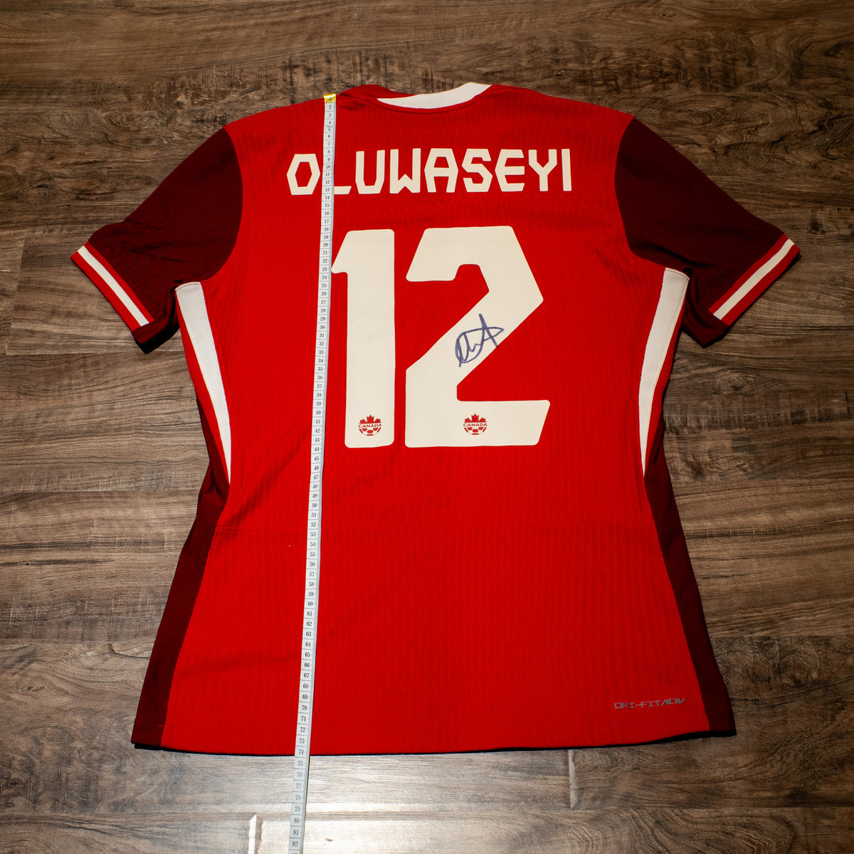 Nike Canada Tani Oluwaseyi #12 2025 Home Match Worn Signed Jersey - L